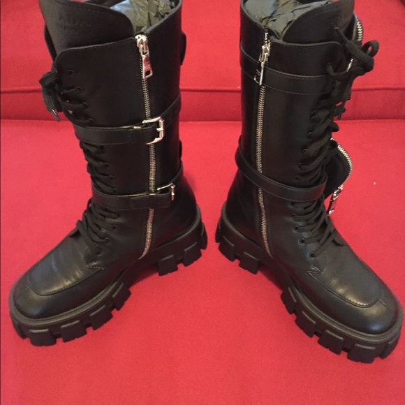 Prada Monolith Leather Boots - Picture 5 of 8